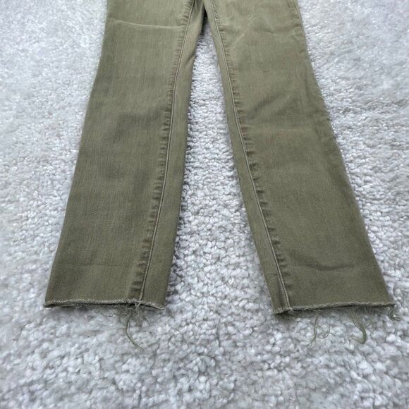 Madewell 9" High Rise Skinny Jean Green Raw Hem - Picture 9 of 14